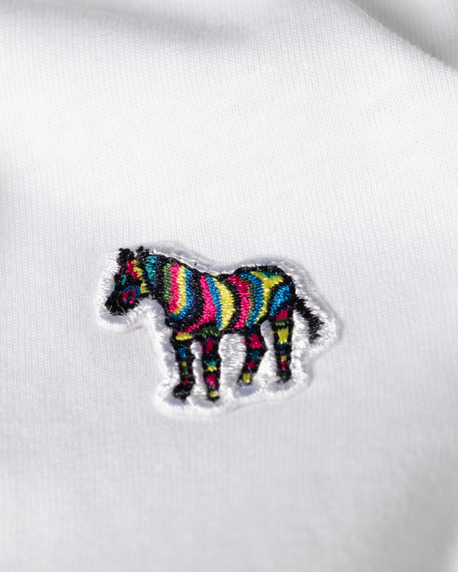 Paul Smith｜ (M2R 011R PP5081 01) Men's White Cotton Zebra Logo T-Shirt