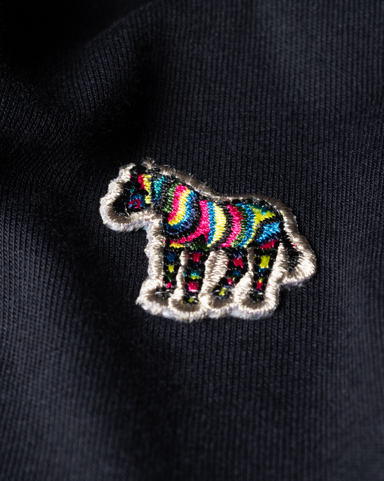 Navy Cotton Zebra Logo T-Shirt