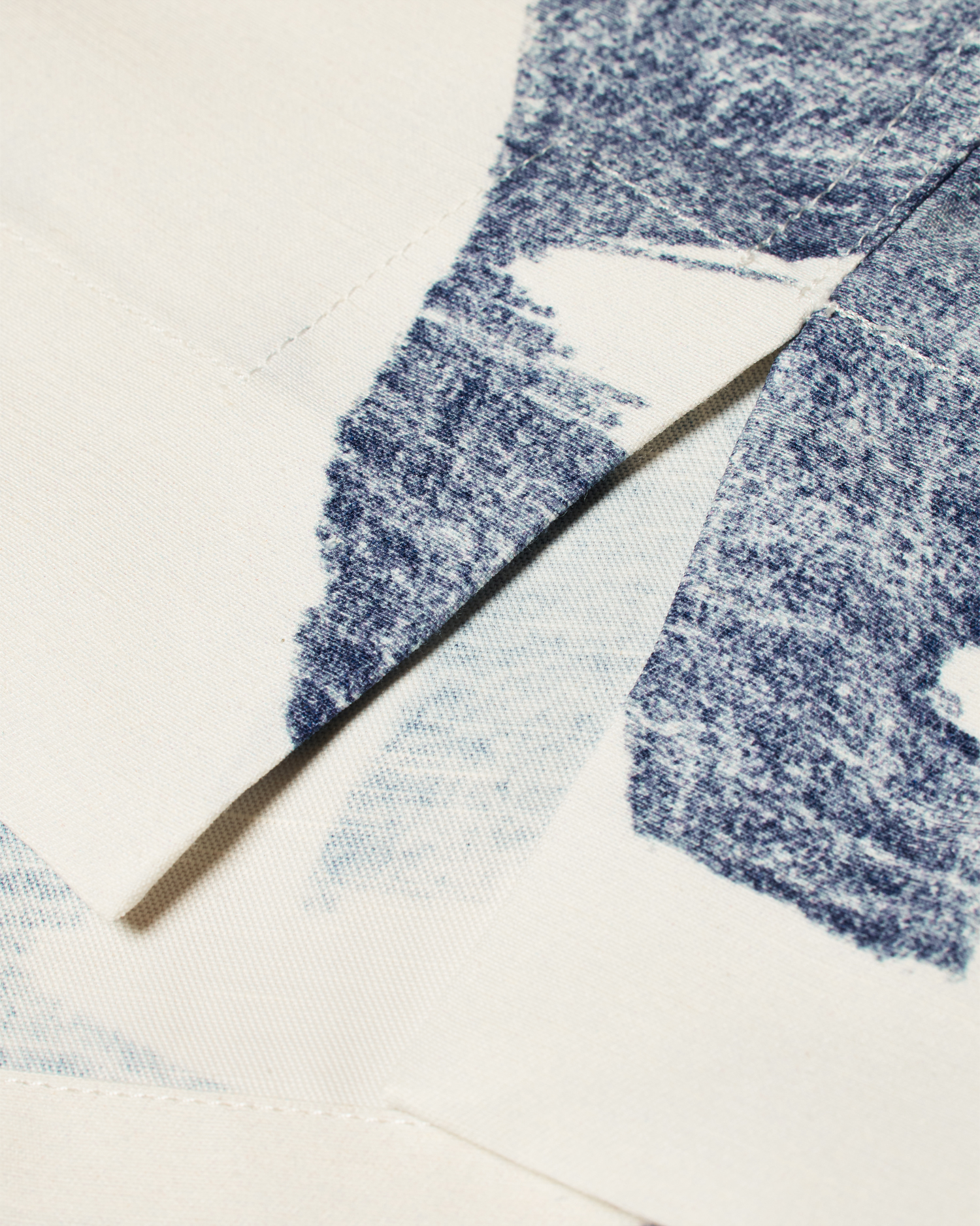 Men's Blue 'Abstract Cutout' Viscose-Linen Shirt