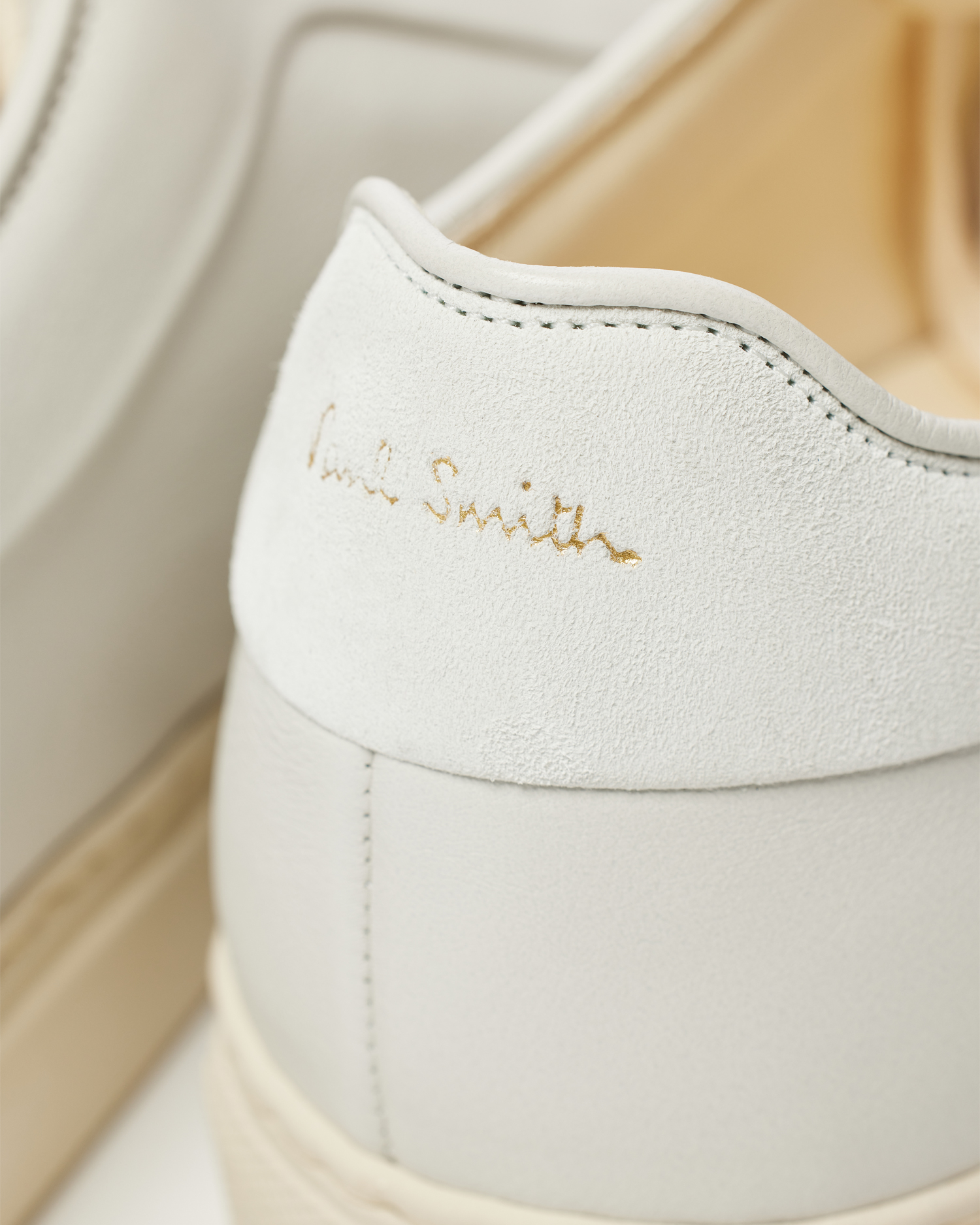 スニーカー Paul Smith SS25 MENS SHOE BASSO LUX (M1S BSX01 NGTO 06) Men's Cream White Leather 'Basso' Sneakers