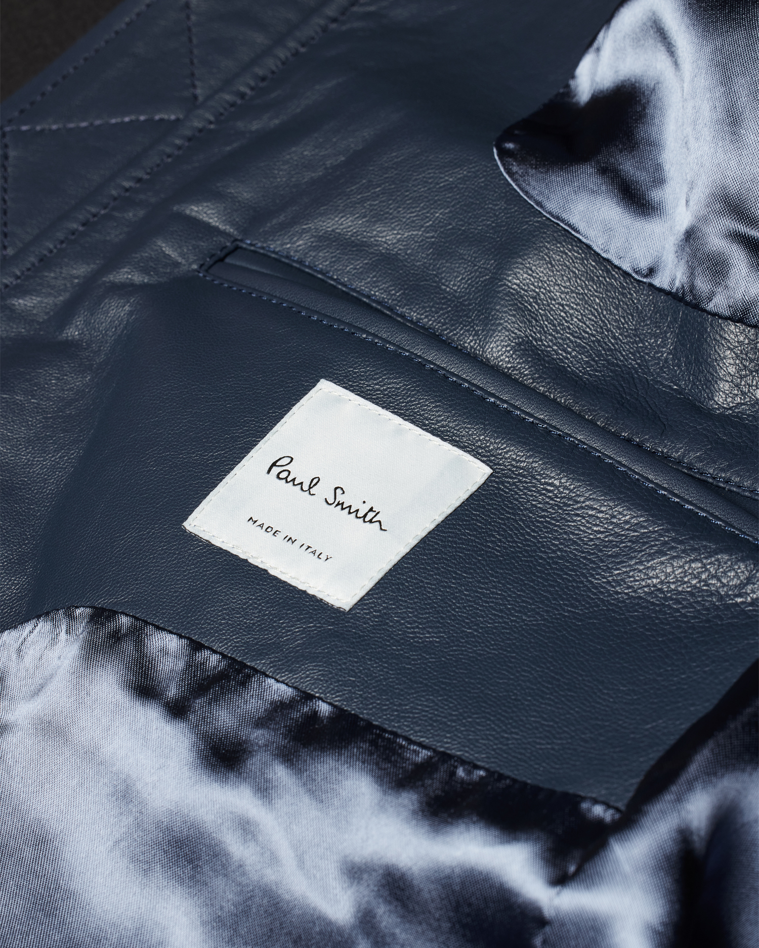 Men's Slim-Fit Dark Blue Leather Jacket Men's Slim-Fit Dark Blue Leather Jacket