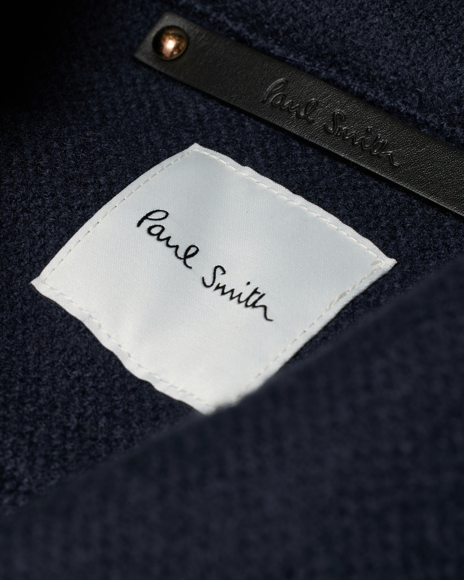 Men's Navy Wool Zip-Front Jacket