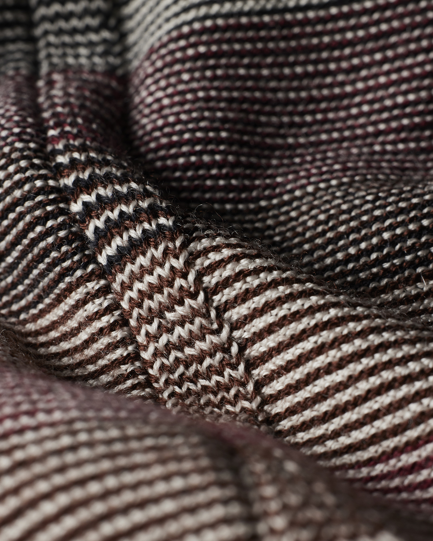 【関税込み】Paul Smith ブラウン Hazy ボーダー ジップセーター Men's Hazy Stripe Cotton And Wool-Blend Zip-Neck Sweater