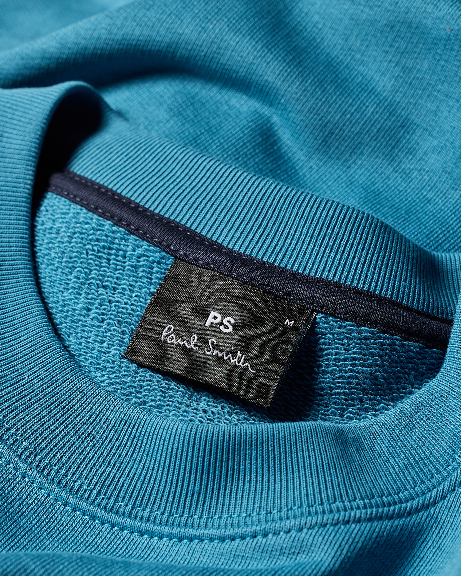 Men's Teal Blue Zebra Logo Organic Cotton Sweatshirt
