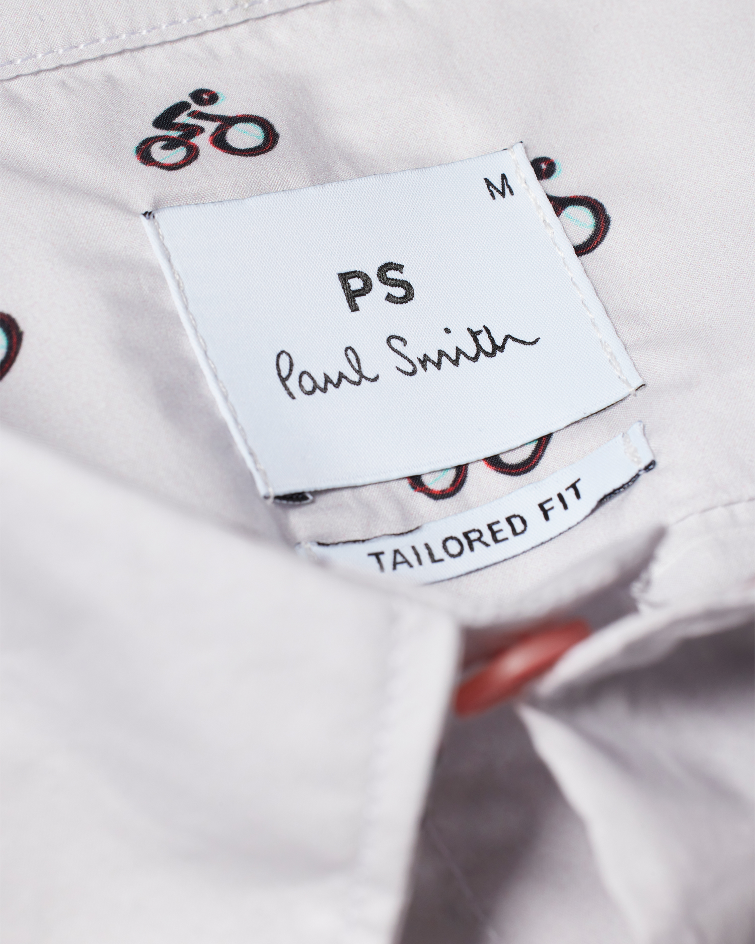 Men's Tailored-Fit White 'Cyclist' Print Shirt