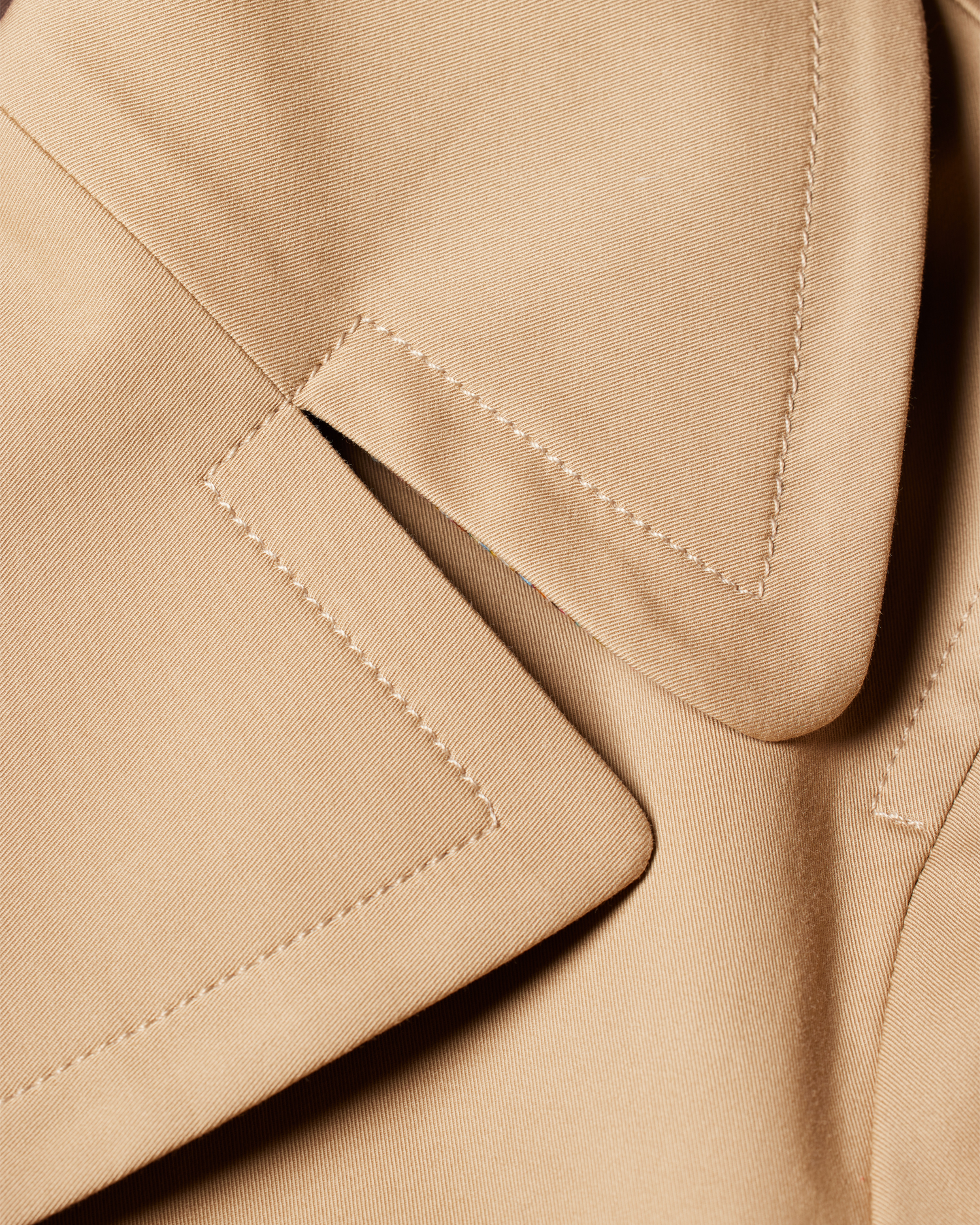 Women's Light Camel Cotton Twill Pea Coat