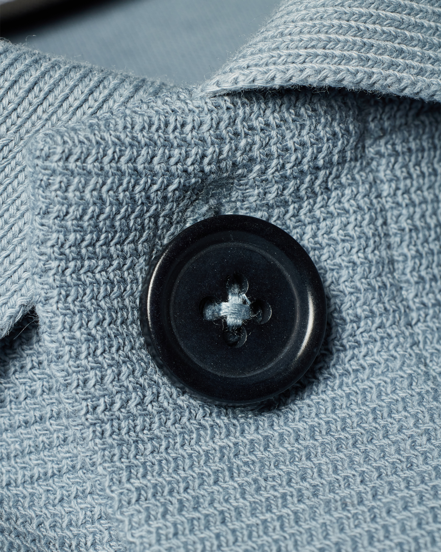 Men's Pale Blue Cotton-Blend Jersey Button Cardigan