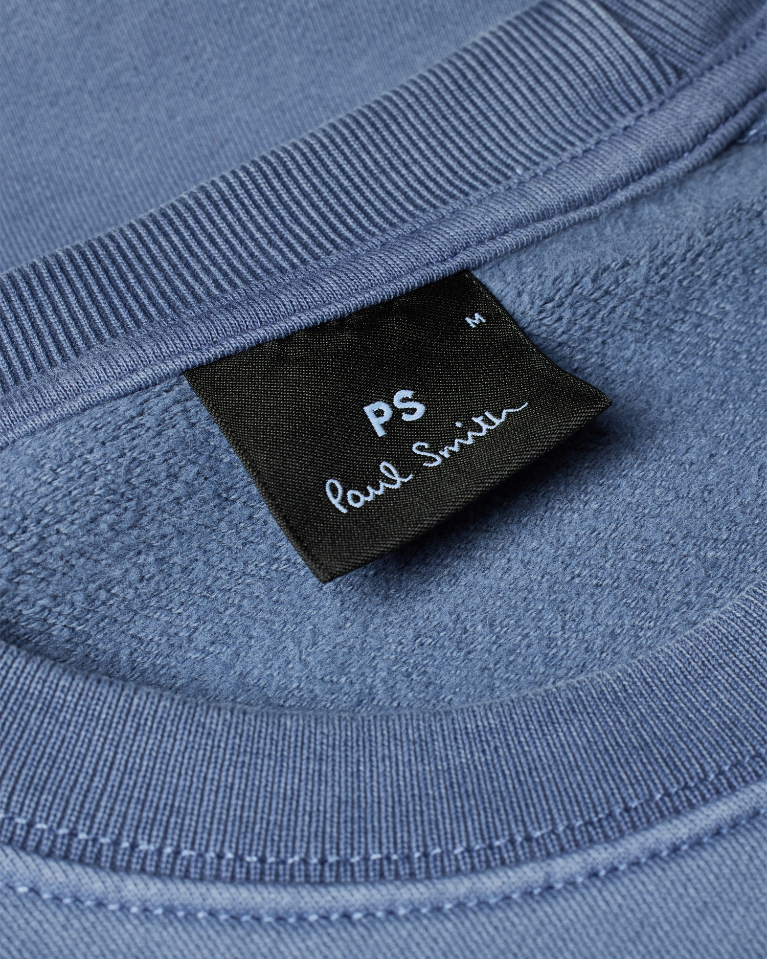 Men's Washed Blue Cotton 'Happy' Sweatshirt