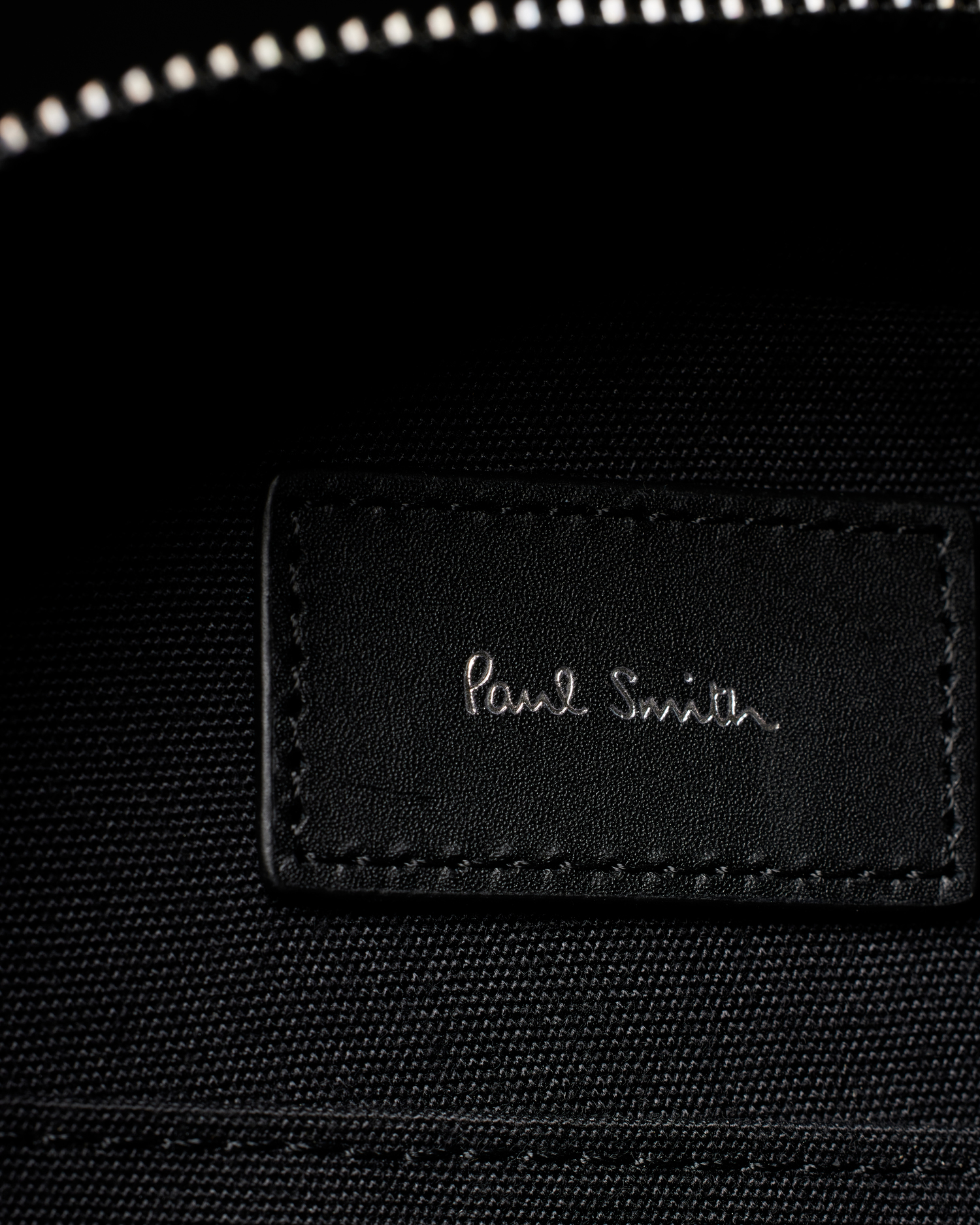 Black Straw-Grain Embossed Leather Flight Bag