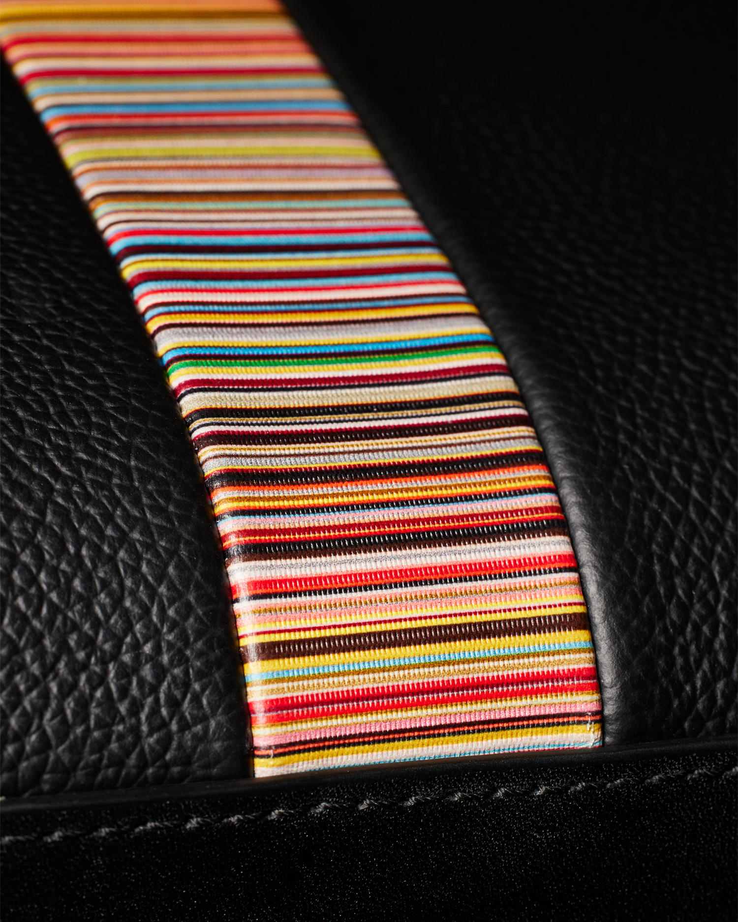 Men's Black Leather 'Signature Stripe' Trim Folio Men's Black Leather 'Signature Stripe' Trim Folio