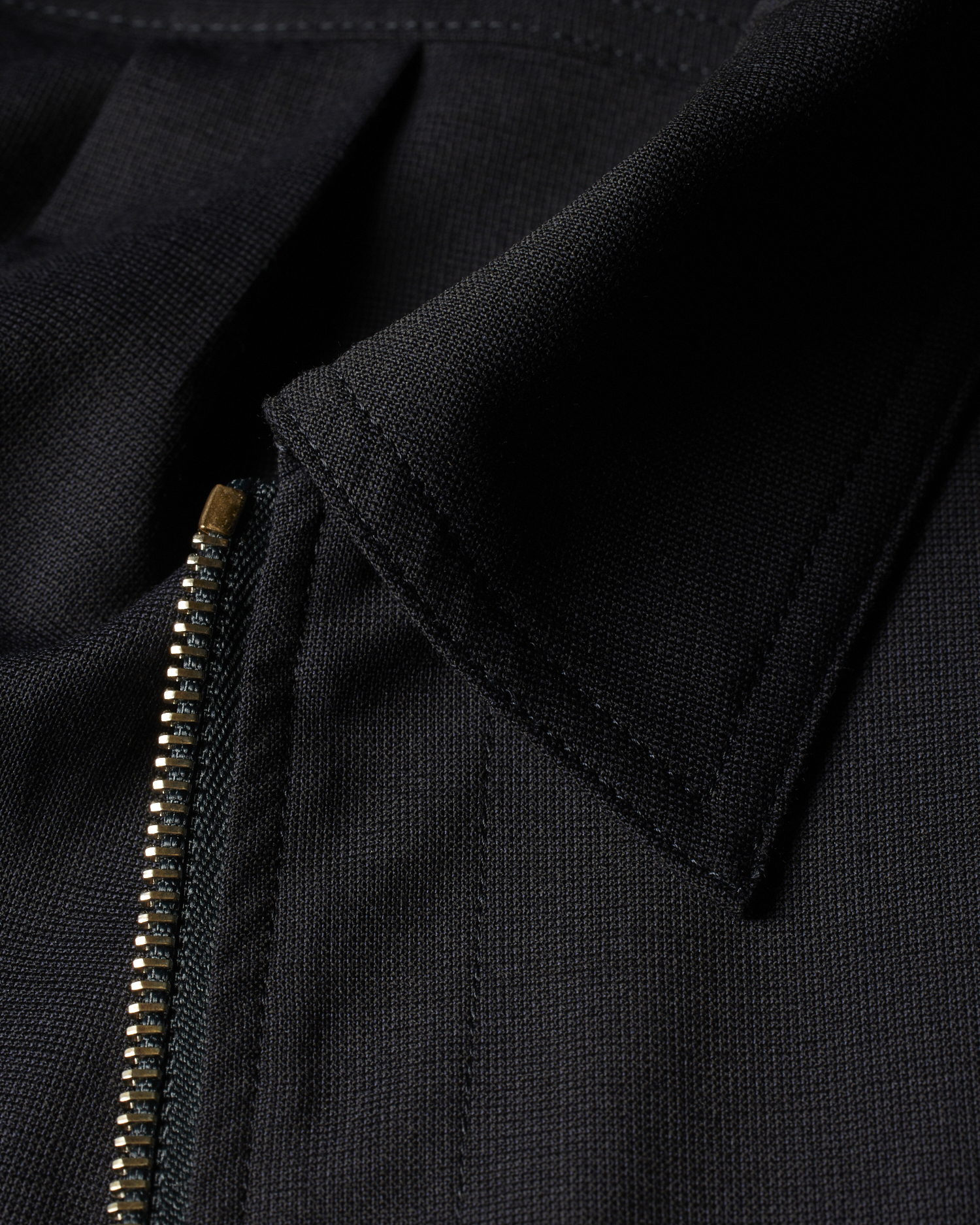 Men's Dark Navy Bi-Stretch Wool Zip Jacket