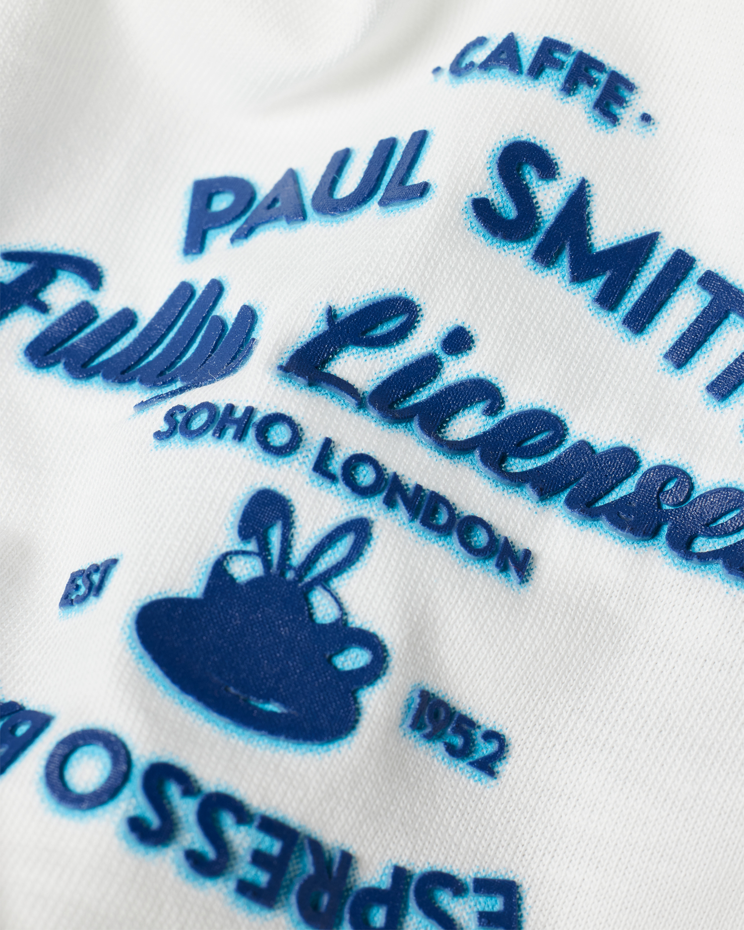 【関税&送料込】Paul Smith Espresso Bar Print T-Shirt Men's White 'Espresso Bar' Print Cotton T-Shirt