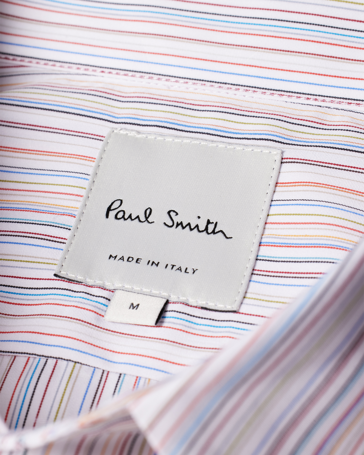 Men's Slim-Fit White 'Signature Stripe' Cotton Shirt