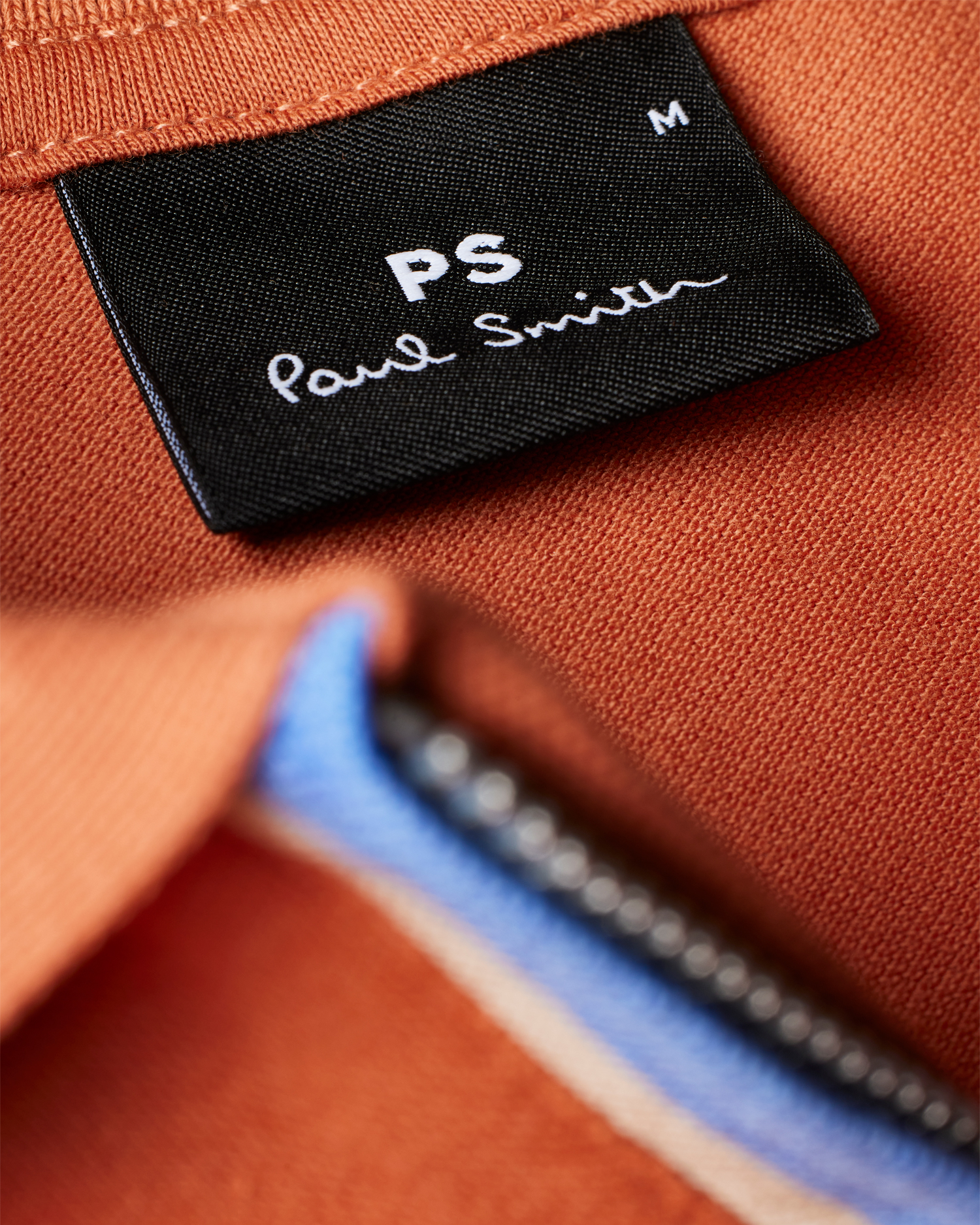 Men's Organic Cotton Orange Zip-Neck Polo Shirt