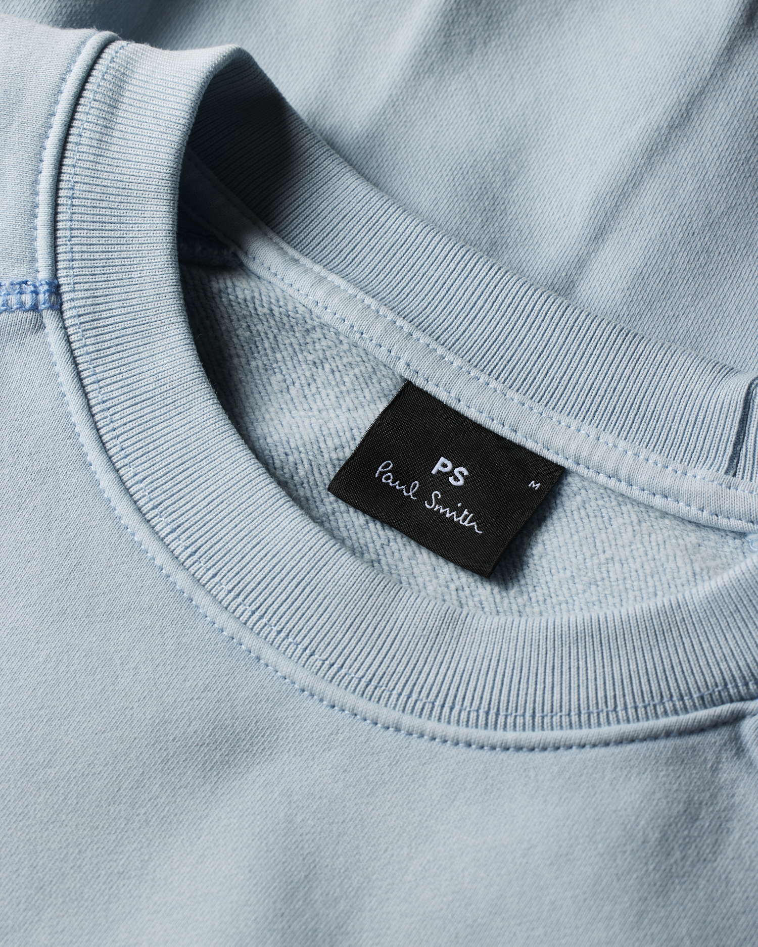 Men's Pale Blue Organic Cotton 'Happy' Raglan Sweatshirt
