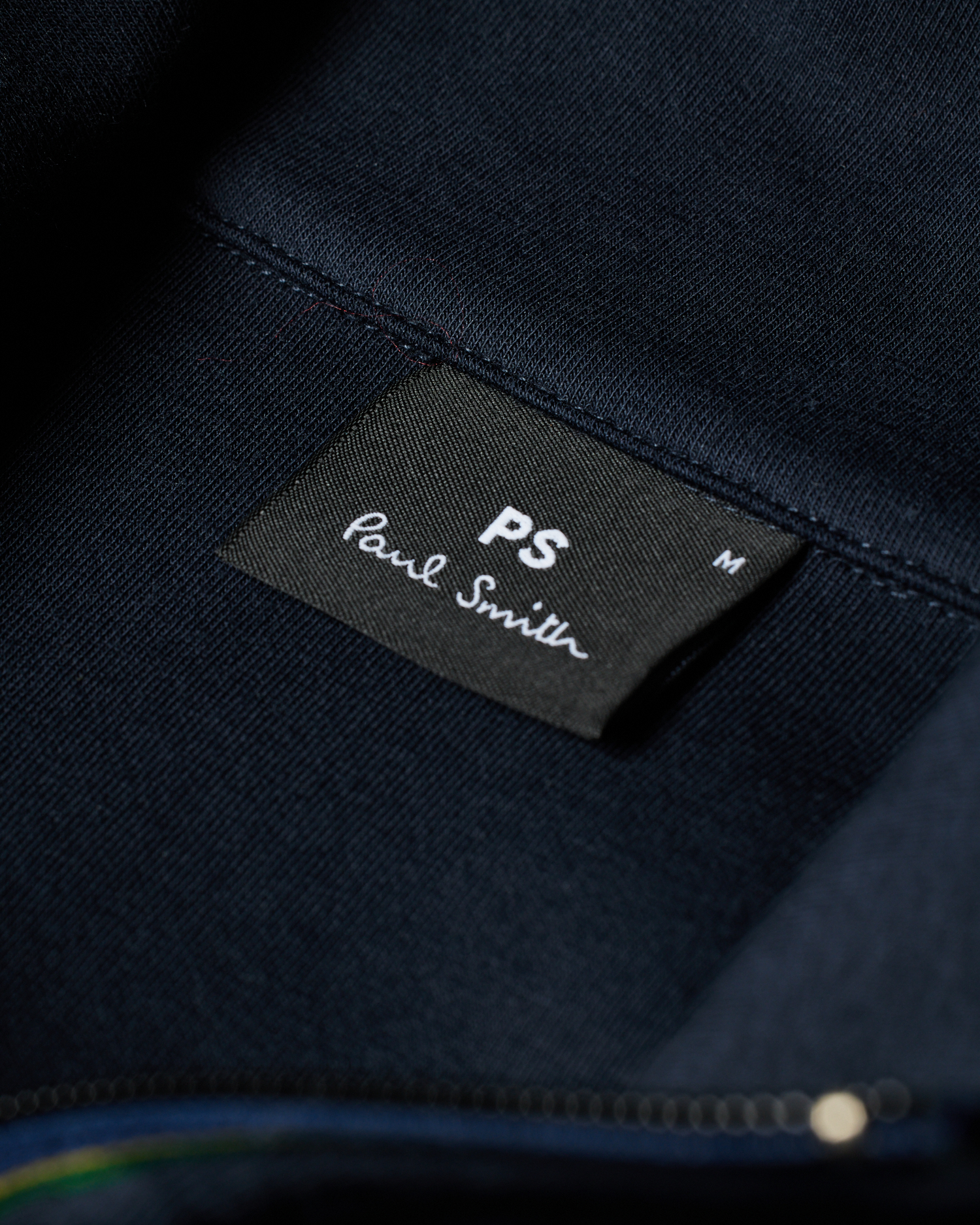 Men's Navy Double Face Cotton-Blend Quarter Zip Sweatshirt Men's Navy Double Face Cotton-Blend Quarter Zip Sweatshirt