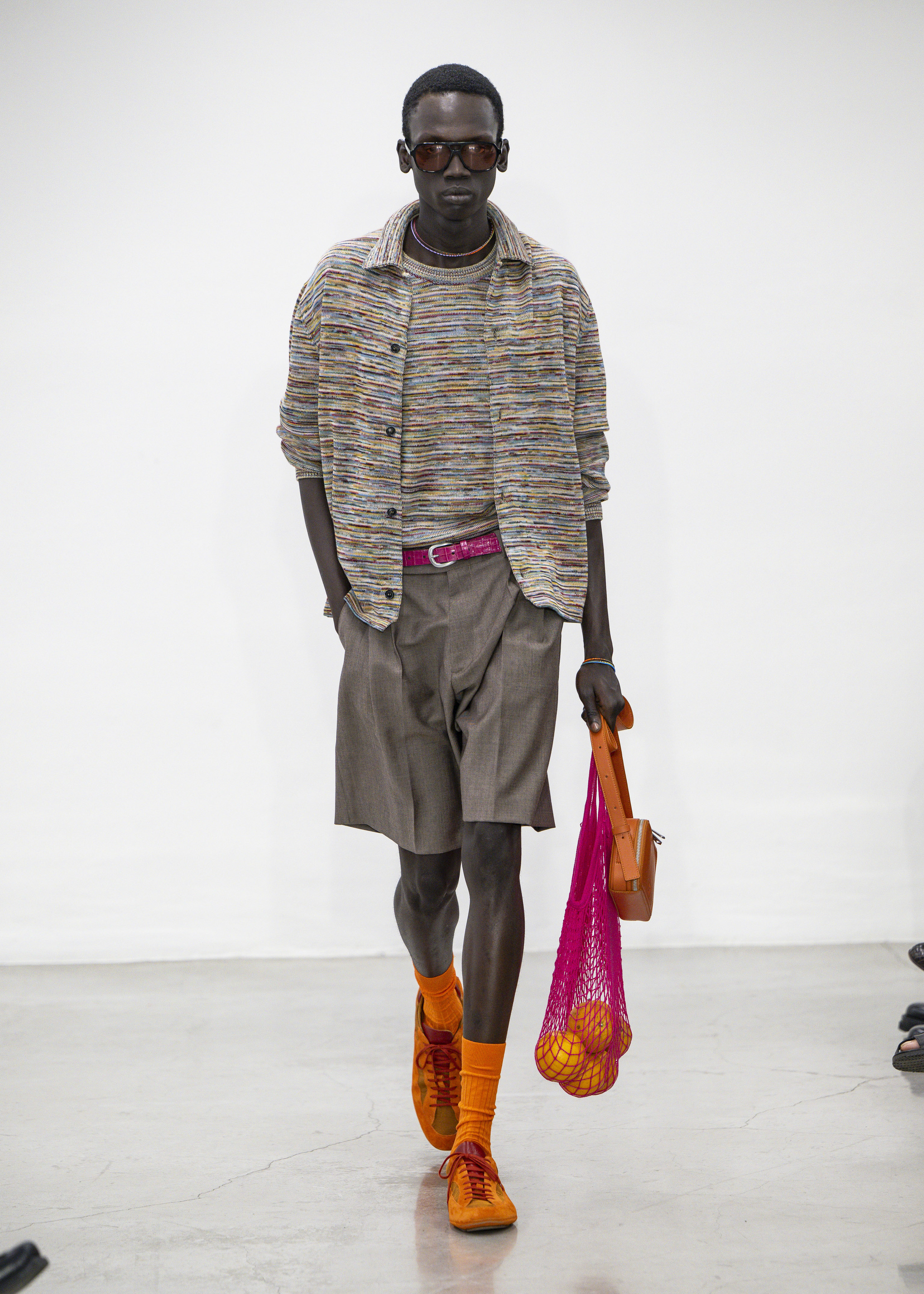 A7373/春夏 Paul Smith collection ポールスミス コレクション コットン ストライプ テーパード スラックス パンツ 80 M程 灰色/メンズ